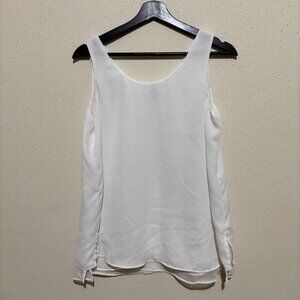White flowy, sleeveless blouse for women